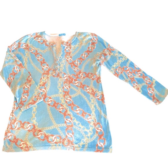 J. McLaughlin Chain Pattern Henley Sweater - Picture 3 of 8